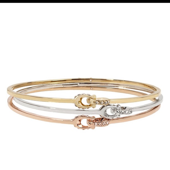 COACH Interlocking C Tritone Bangle Bracelet - Picture 1 of 9